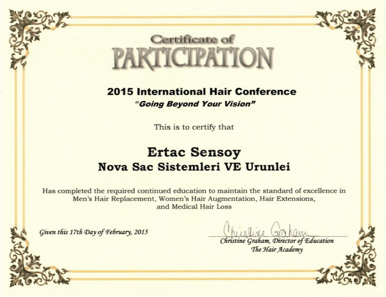 Certificate of Participation 2015