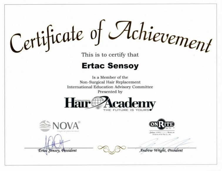 Certificate of Achievement — International Education Advisory Committee